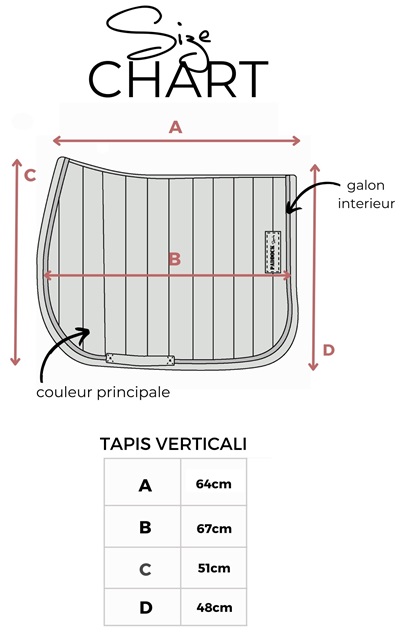 Mesures du tapis de selle PADDOCK Sports Verticali